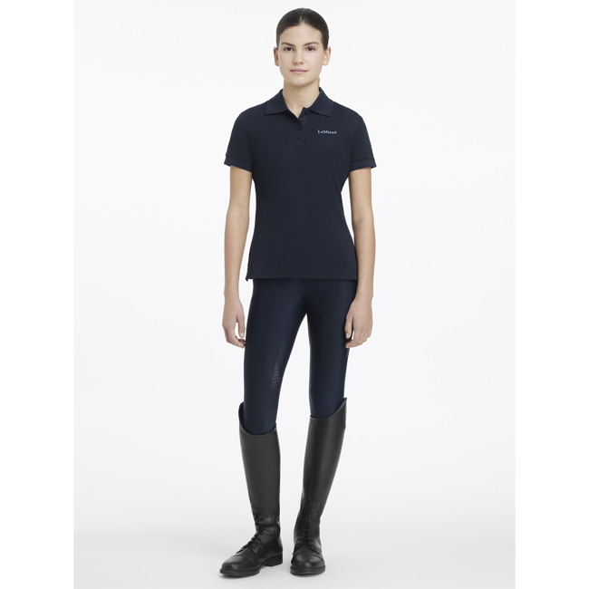 LeMieux Young Rider Classique Polo Shirt Navy - Image 3