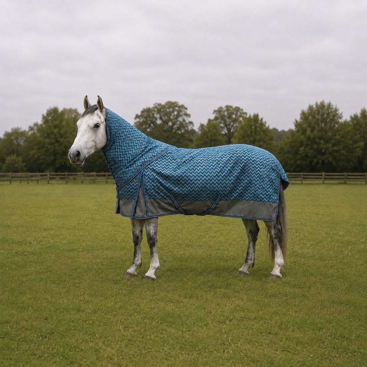 Unicorn Tack Blue Zig Zag Rainsheet - Image 2