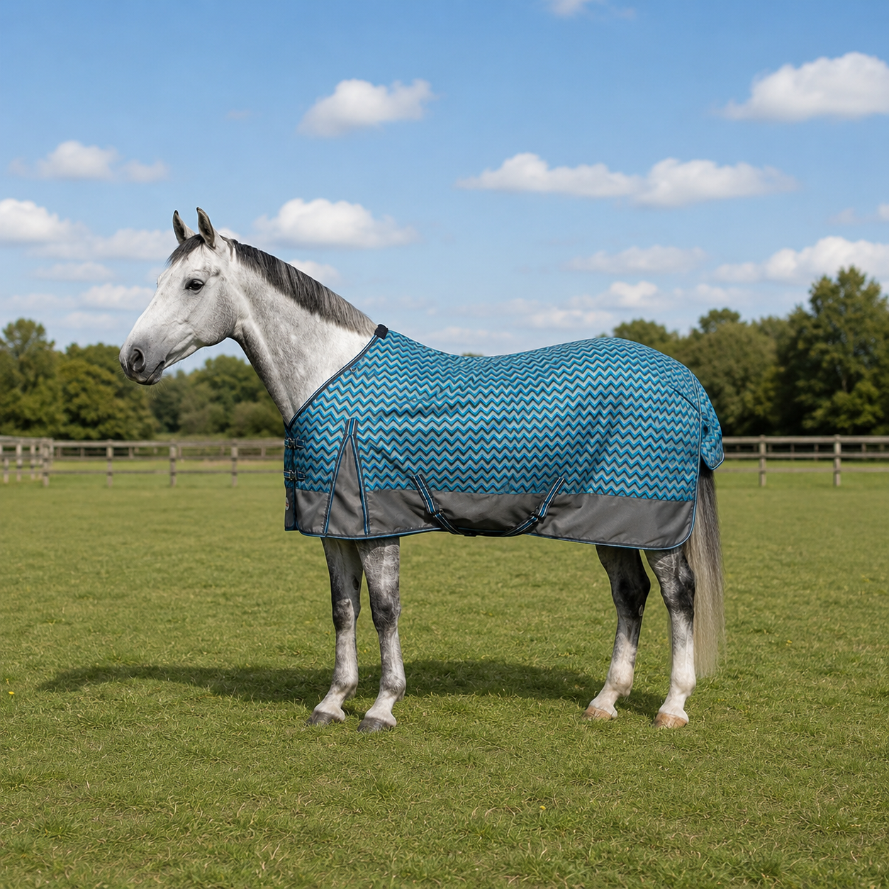 Unicorn Tack Blue Zig Zag Rainsheet - Image 3