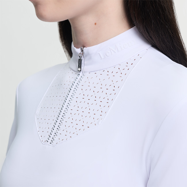 LeMieux Young Rider Brilliance Livvy Short Sleeve Show Shirt White - Image 3